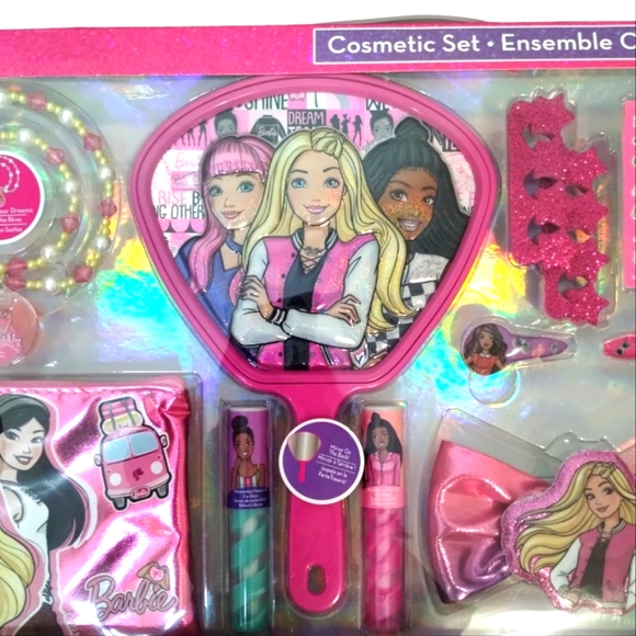 Barbie Mega Cosmetic Set Mirror Makeup Hair Nail Polish Bag - Picture 10 of 15